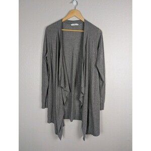 Vince meriono Wool Blend Open Drape Gray Cardigan Sz M Minimal Classic 156